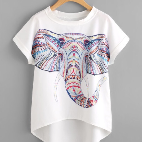 Aztec Print Elephant Tee - Picture 2 of 5